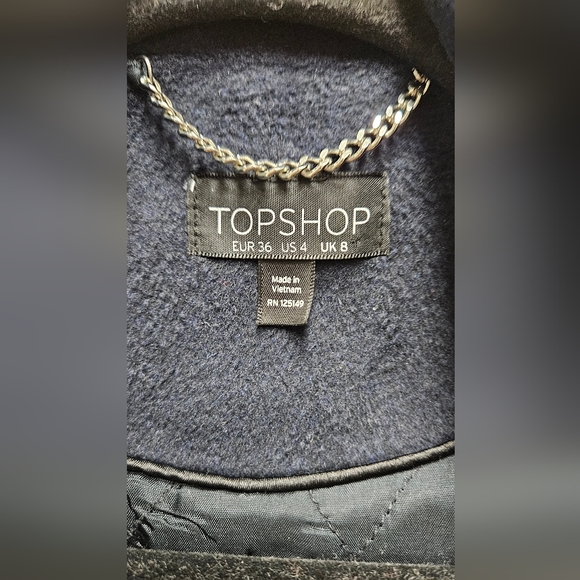 Topshop Navy Coat - Picture 3 of 5